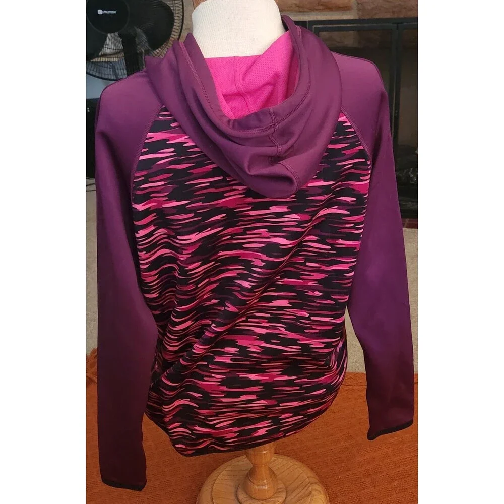 Nike Hoodie Pullover Womens Large Pink Purple Camo Therma Fit Large